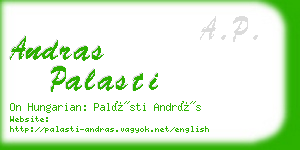 andras palasti business card